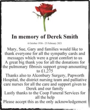 In memory of Derek Smith
